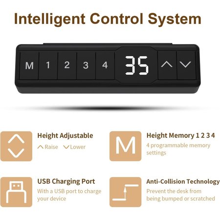 We'Re It Lift it, 72"x24" Electric Sit Stand Desk, 4 Memory/1 USB LED Control, White Top, Silver Base VL23BS7224-459